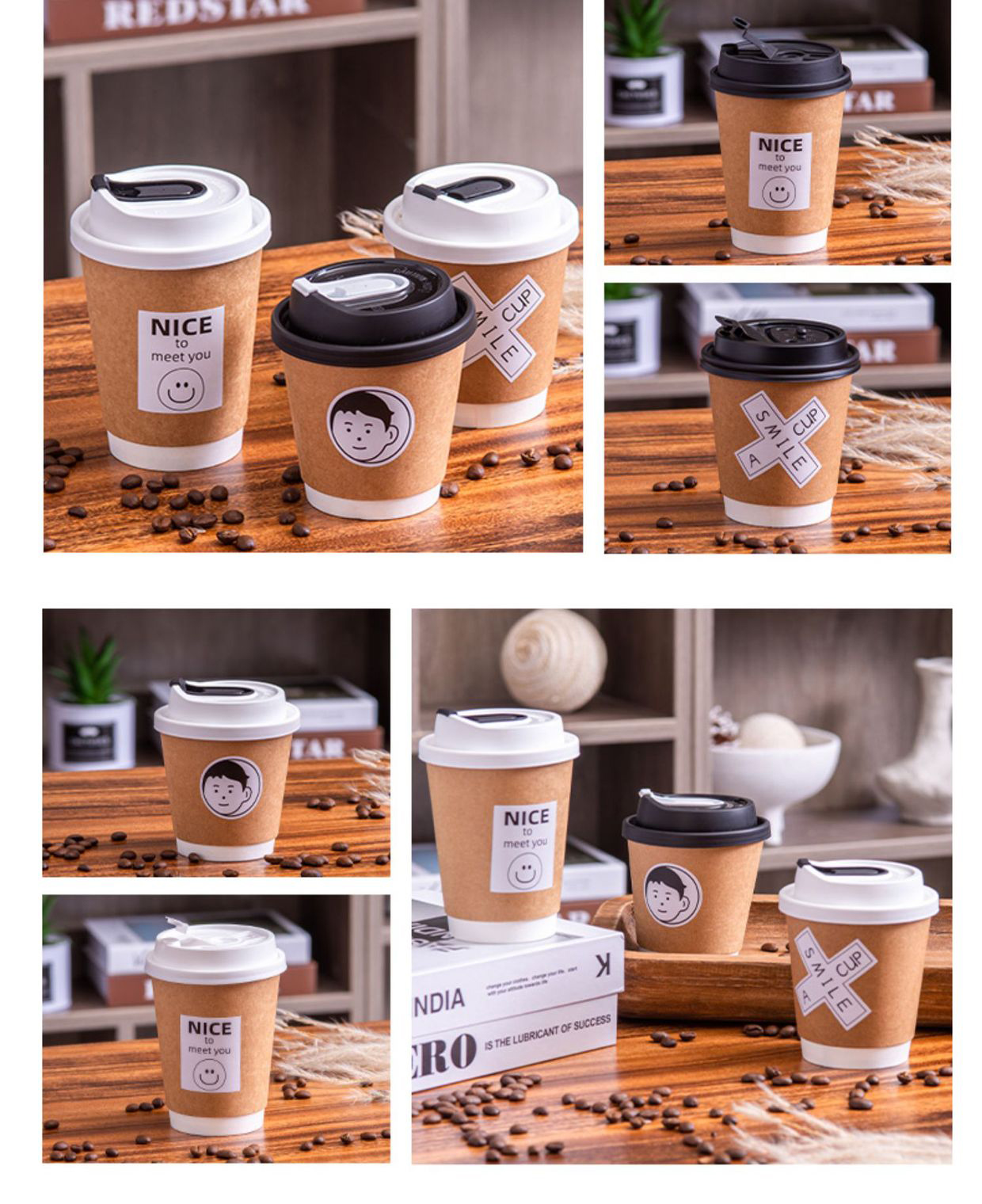 Disposable Coffee Tea Paper Cup with Lid