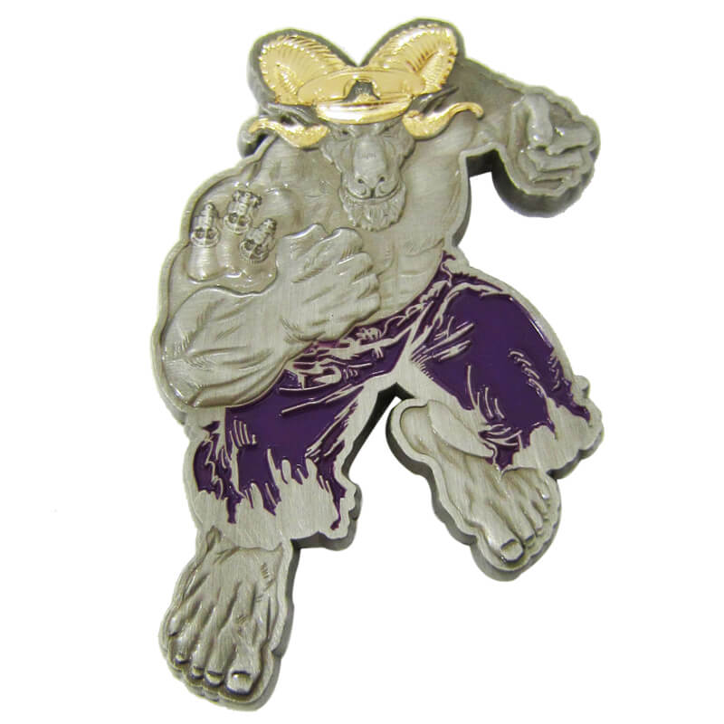 3D bull warrior metal coin