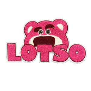 Custom Cute Pink Strawberry Bear Lotso Chenille Patch 