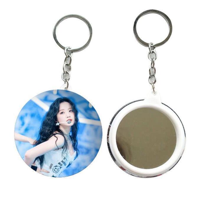 mirror keychain button badge 