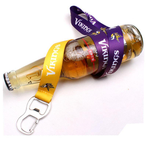 Promotional Custom Logo Bottle Opener Polyester Lanyard