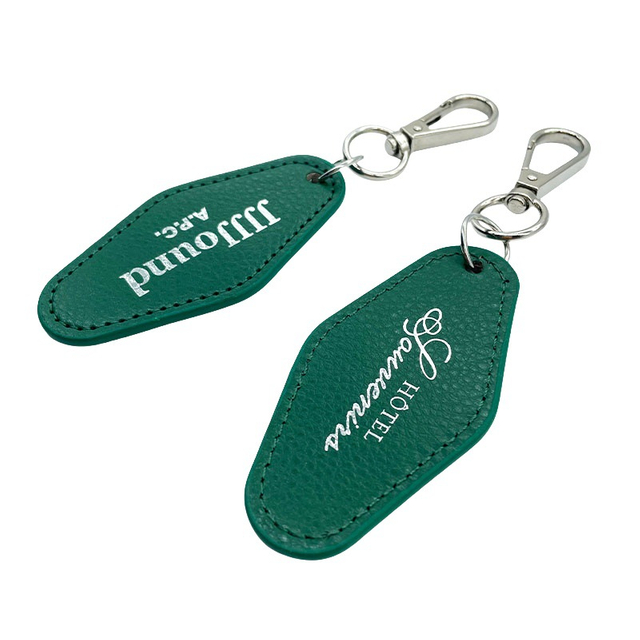 Customized Diamond Shaped PU Leather Motel Keychain