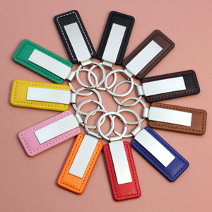 Personalised Logo Leather Keychain With Metal Head