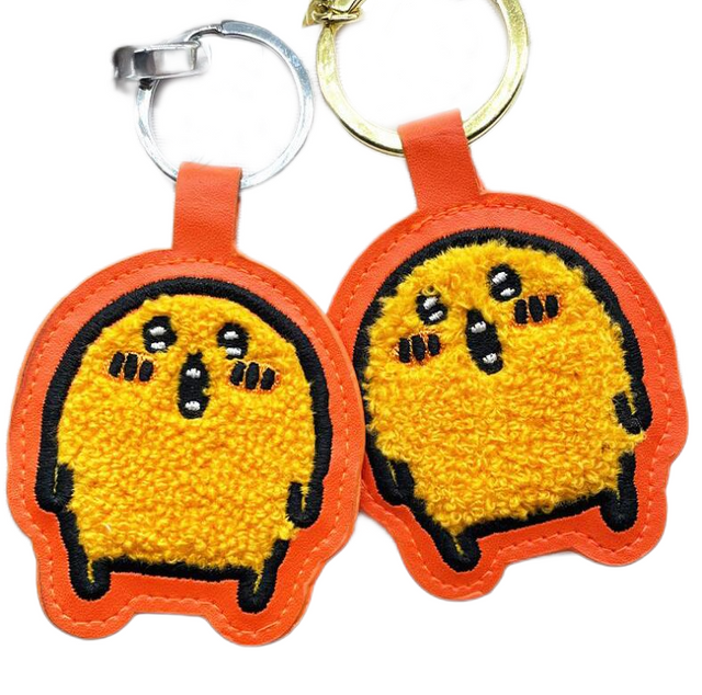 Promotional Gift Embroidery And Towel Embroidery Logo Wiht Leather Keychain