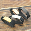 Customized Logo Blank Wristbands with Metal Clip for Hip Hop 