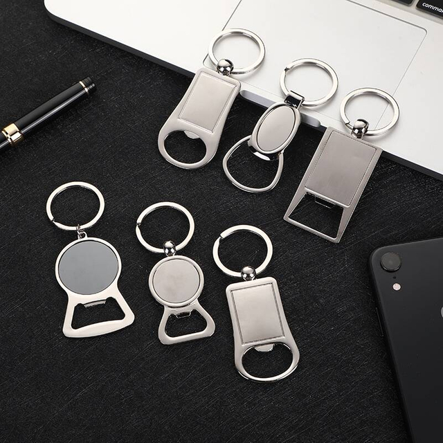 Custom Stainless Steel Engraved Logo Bottle Opener Keychain