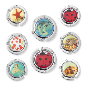 Personalised Round Metal Foldable Bag Holders Hook