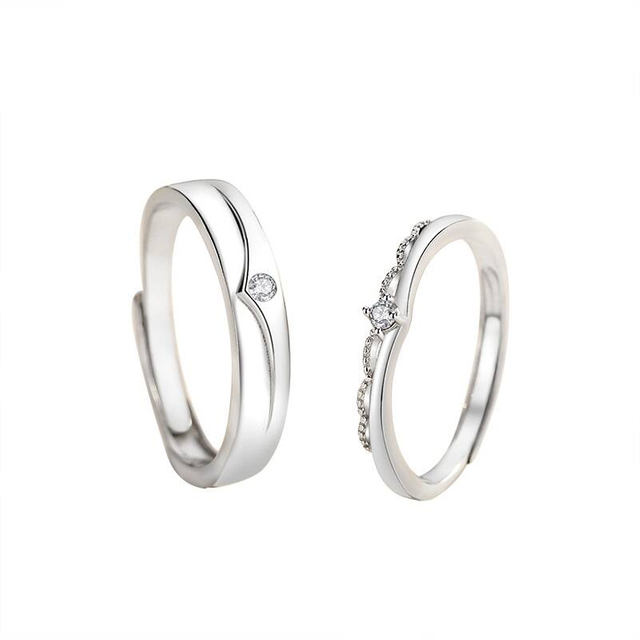 Valentine's Day Gift Jewelry 925 Sterling Silver Couple Ring