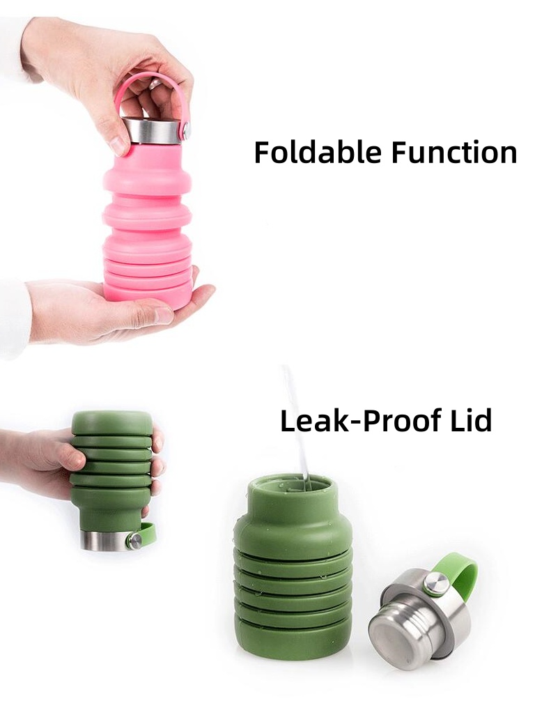 Silicone Foldable Drink Gym Travel Tumbler Cup 