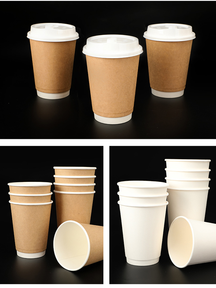 Disposable Coffee Tea Paper Cup with Lid