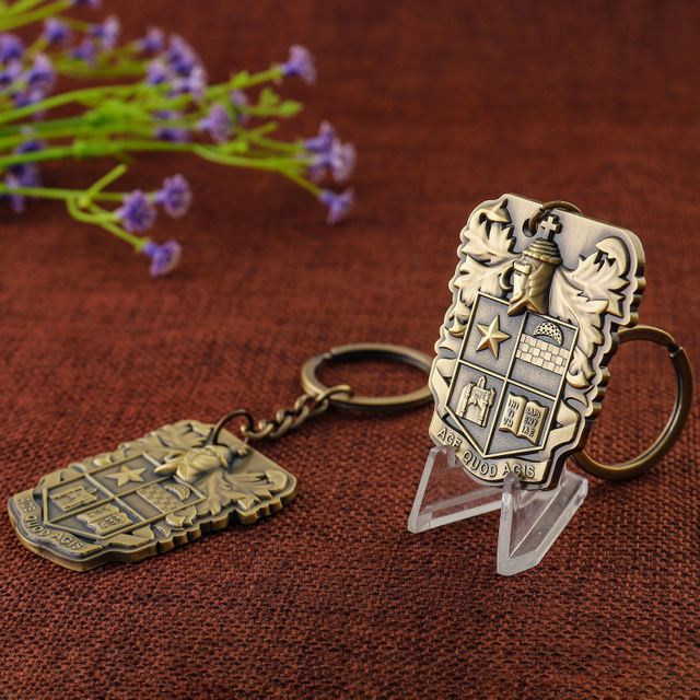 Promotion Gift Age Quod Agis Antique Brass Keychain 
