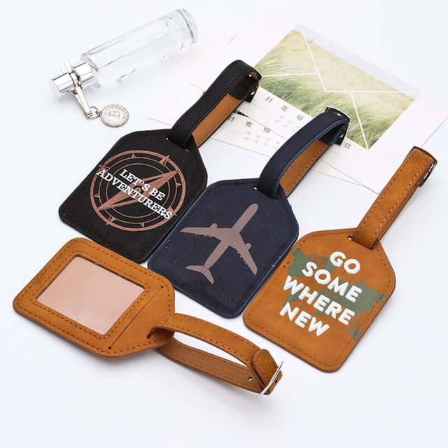 Wholesale Manufacturer Custom Printed PU Leather Luggage Tag