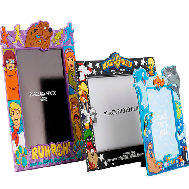 Custom Cartoon Gift PVC Rubber Photo Frame with Magnetic Back
