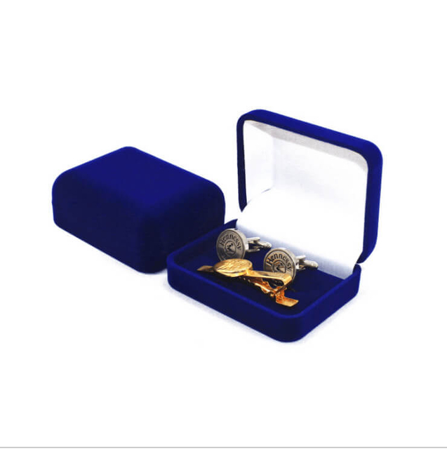 Cheap Custom Logo Tie Pin Cufflink with velvet box 