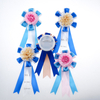 Party Decoration Award Rosette Button Badge with Ribbon 