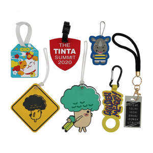 Personalized Soft PVC Luggage Bag Tag with plastic Rope