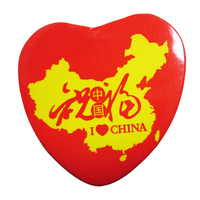 Promotional Irregular Heart Shaped Tin Button Badge 