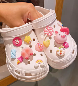 Removable Cartoon Cute PVC Crocs Charm Decoration For Shoes