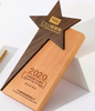 China Factory Customized Laser Engraved Award Wood Trophy 