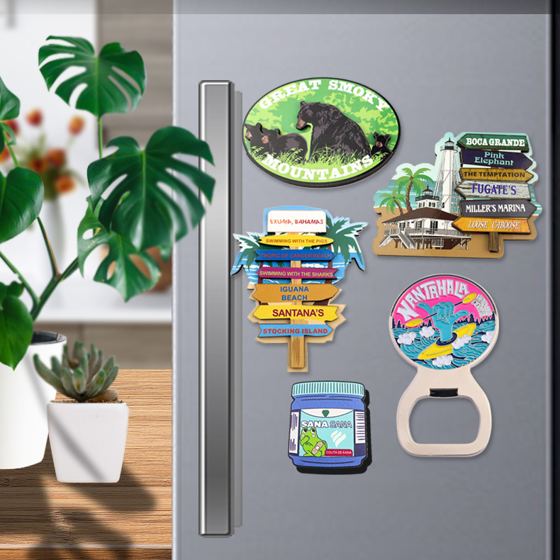 Custom Tourist Souvenir Metal Bottle Opener Fridge Magnet