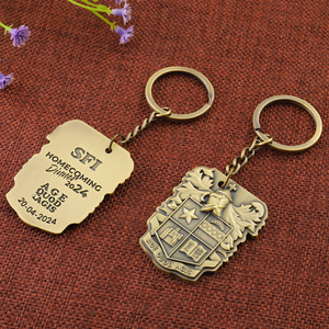 Promotion Gift Age Quod Agis Antique Brass Keychain 