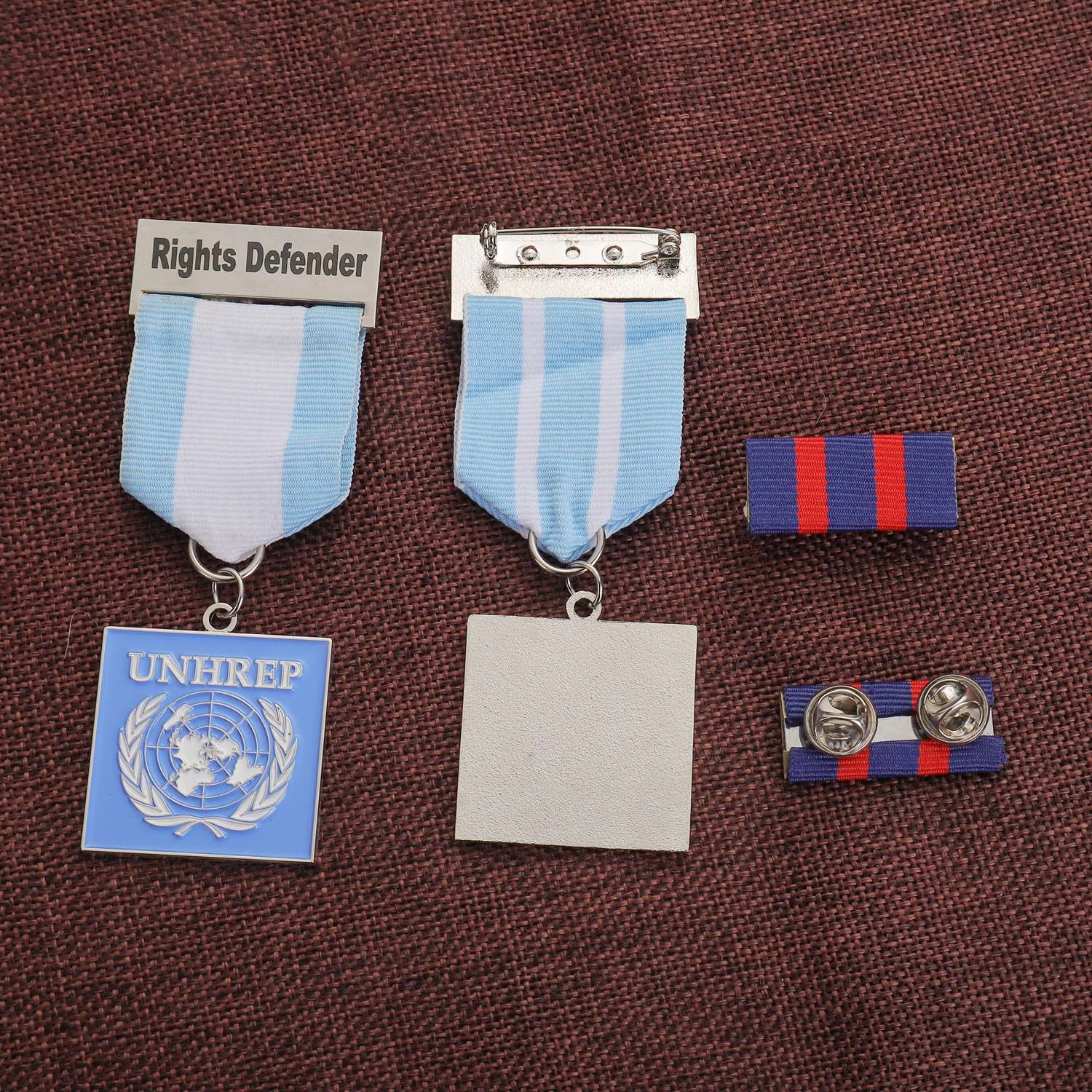 Square Award Medal with short ribbon