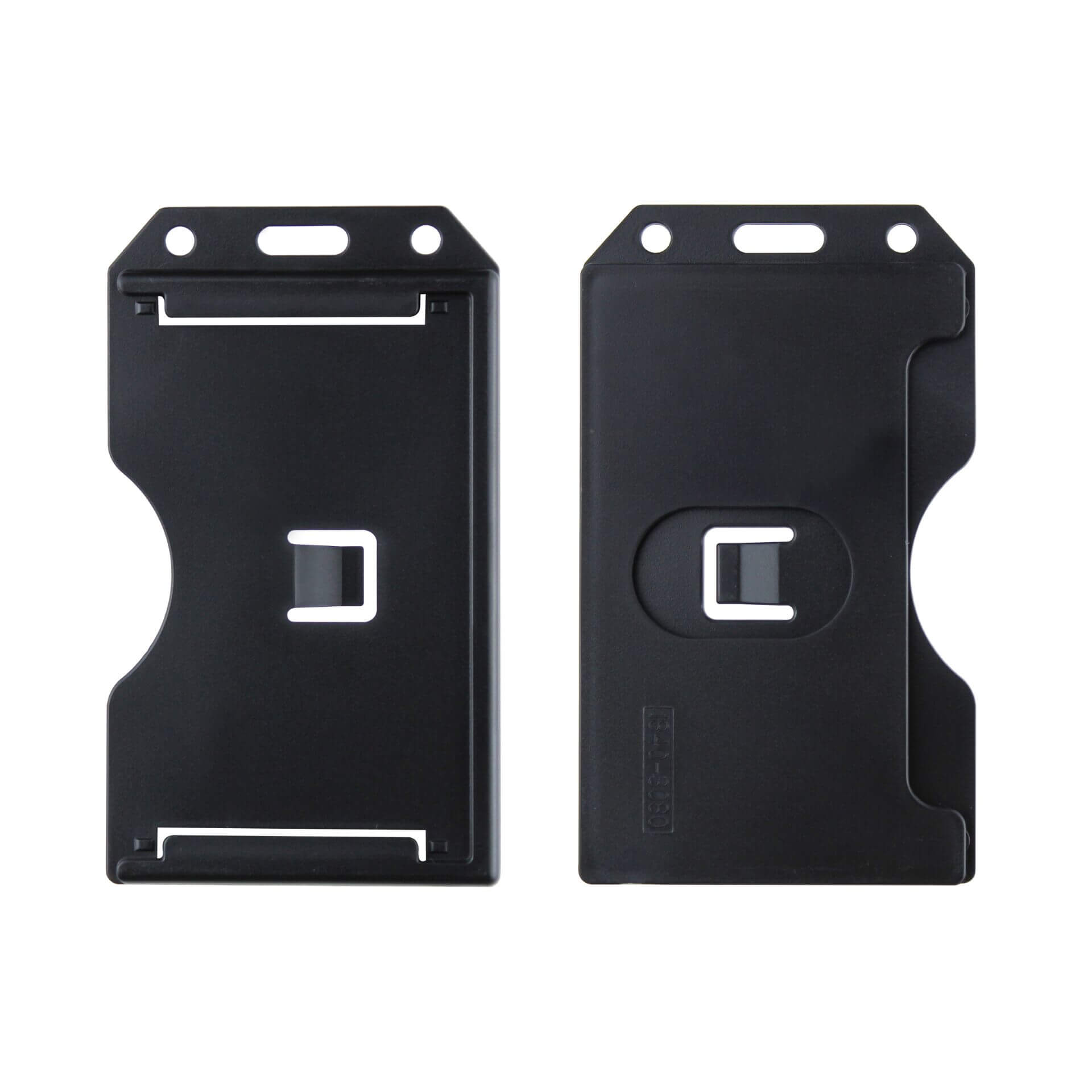 Black plastic name card holder