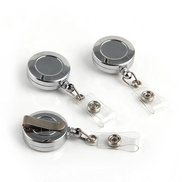 28mm Or 32mm Dia Bulk Round Retractable Metal Badge Reel 