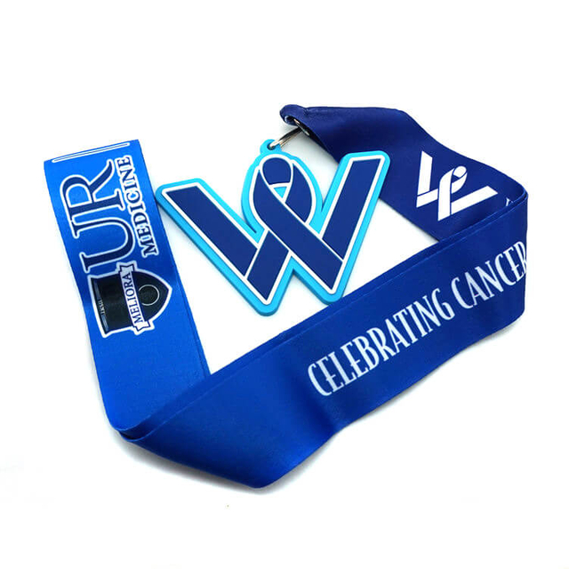 Wholesale Custom Made tyle PVC Medal With Ribbon 