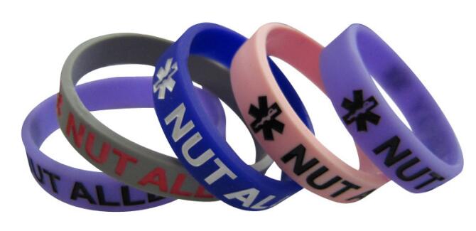 Debossed Silicone Rubber Bracelet without color-fill