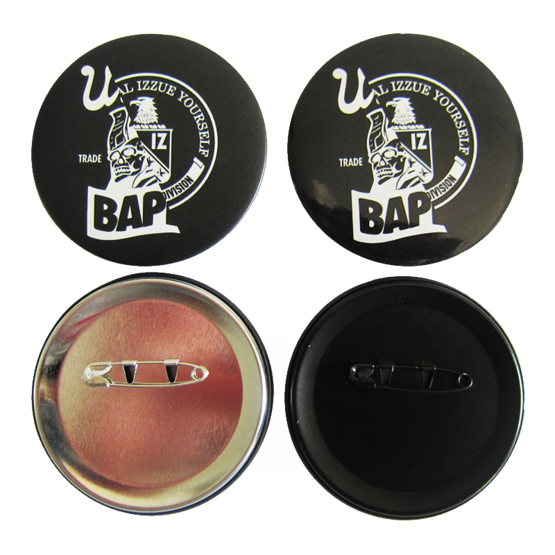 round tin button badge 