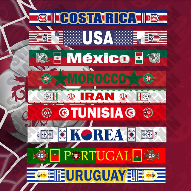Custom World Cup Fan Polyester Scarf for Sporting Events