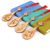Hot Selling Engraved Logo Hollow Wooden Bookmark with Tassel