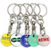 Custom Promotional Gift Metal Trolley Coin Holder Keychain