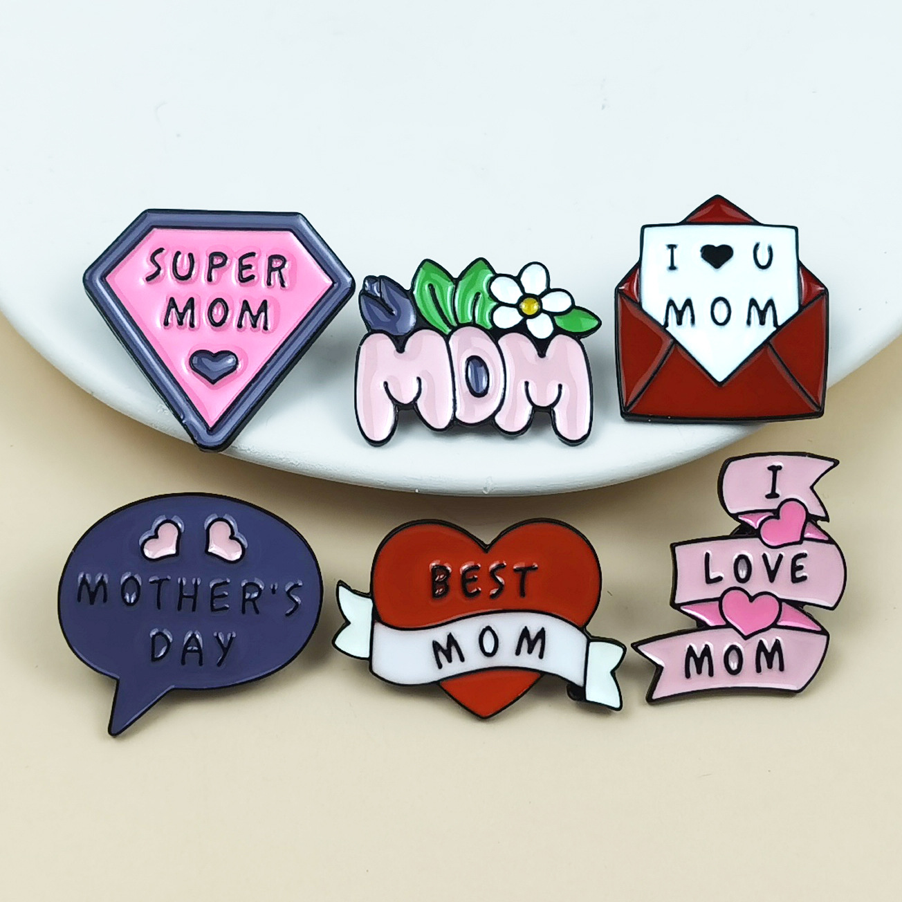 Custom photo engraved lapel pin, personalized metal Mother’s Day gift for mom from AQ Pins Gifts