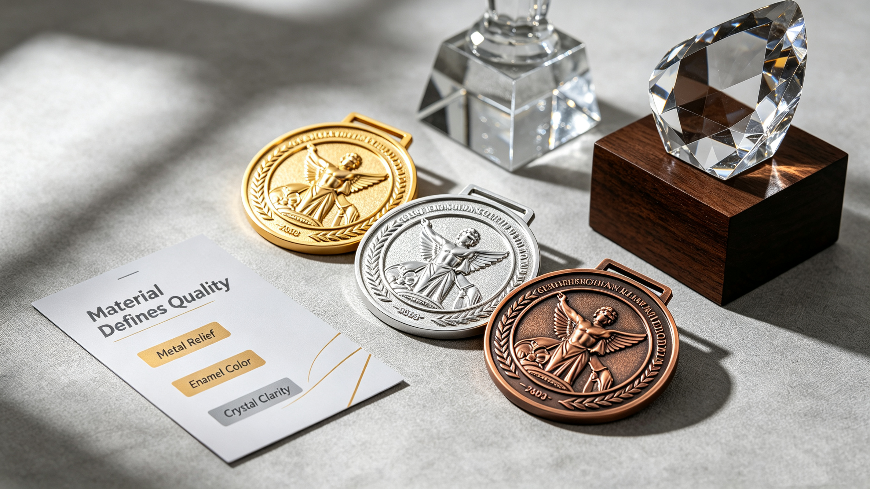 High Quality Materials & Finishes for Custom Medals and Trophies