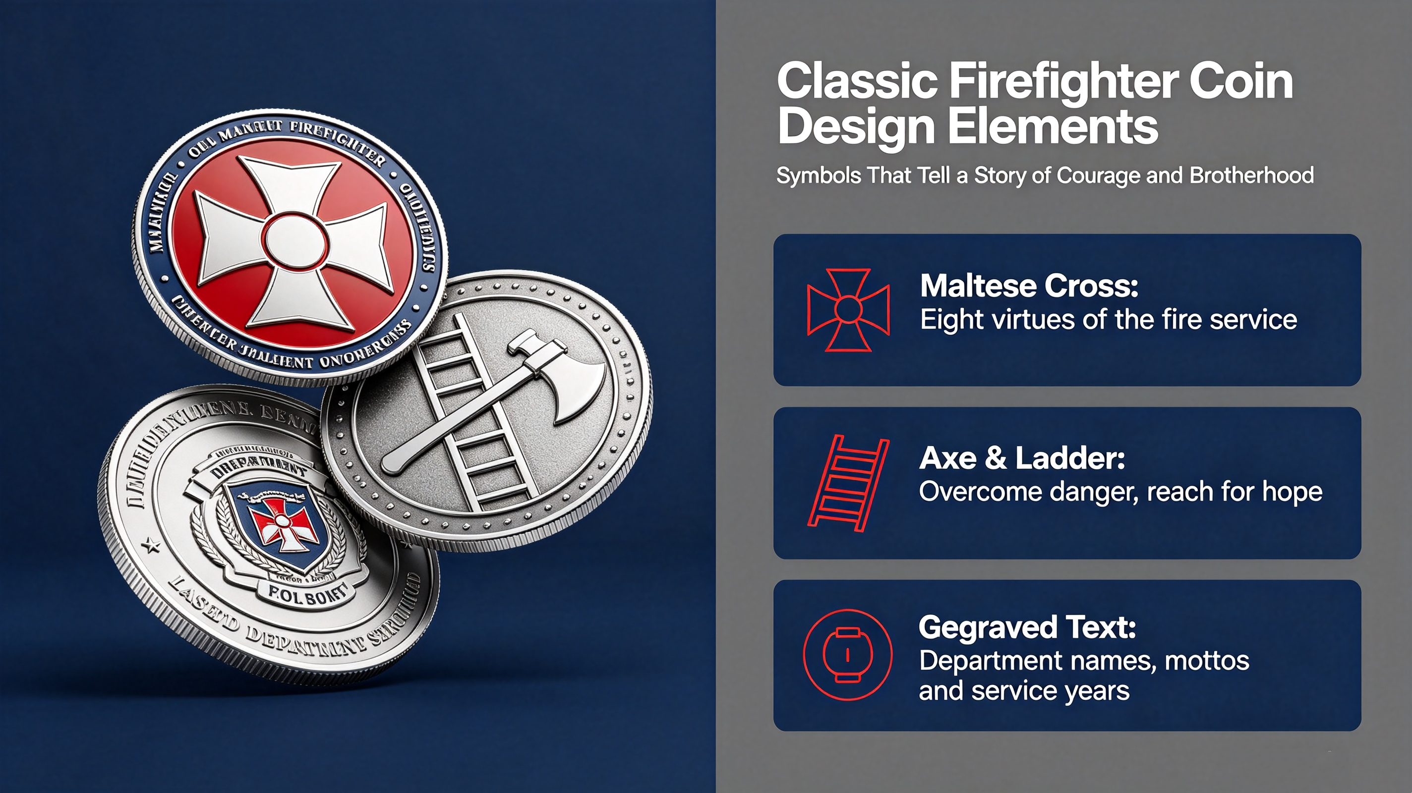 Bulk custom firefighter challenge coins wholesale for North American fire department, Ontario fire department customization case