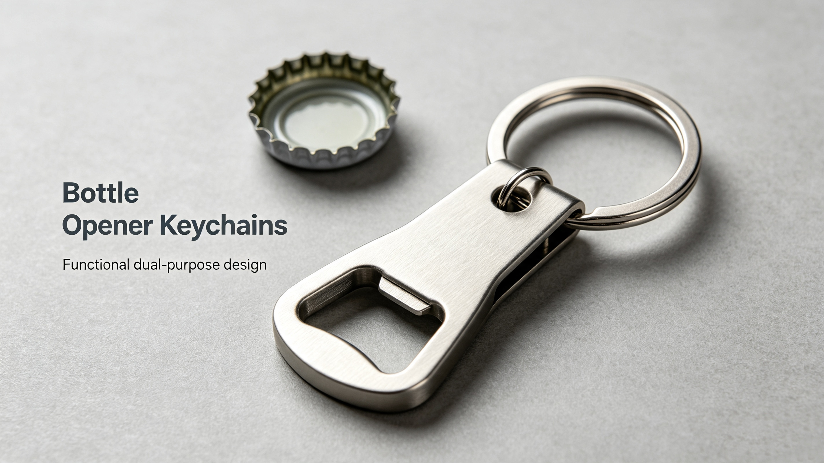 Metal bottle opener keychain with custom logo, functional promotional keychain for daily brand exposure