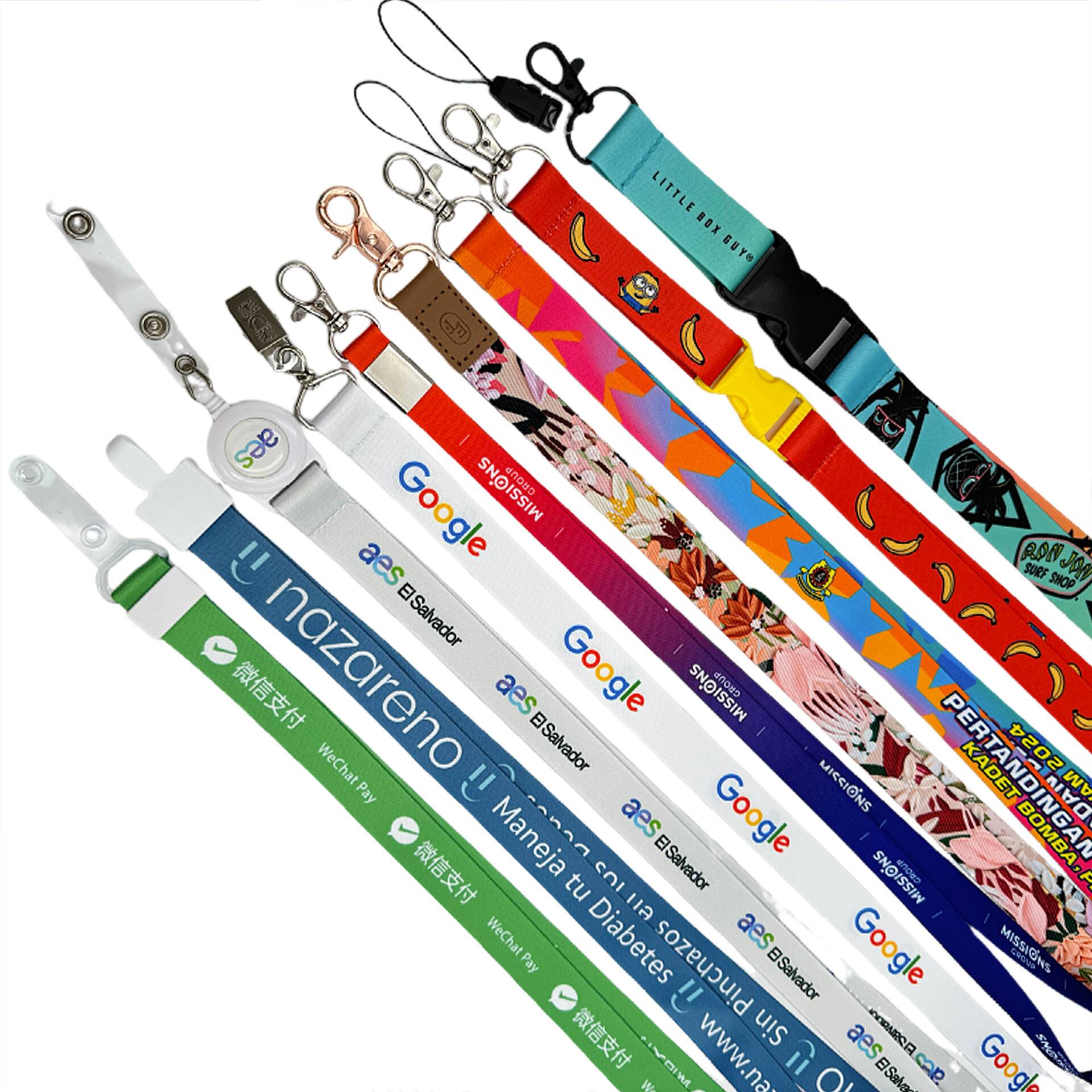 Printed lanyard full color custom printing by AQ PINS & GIFTS