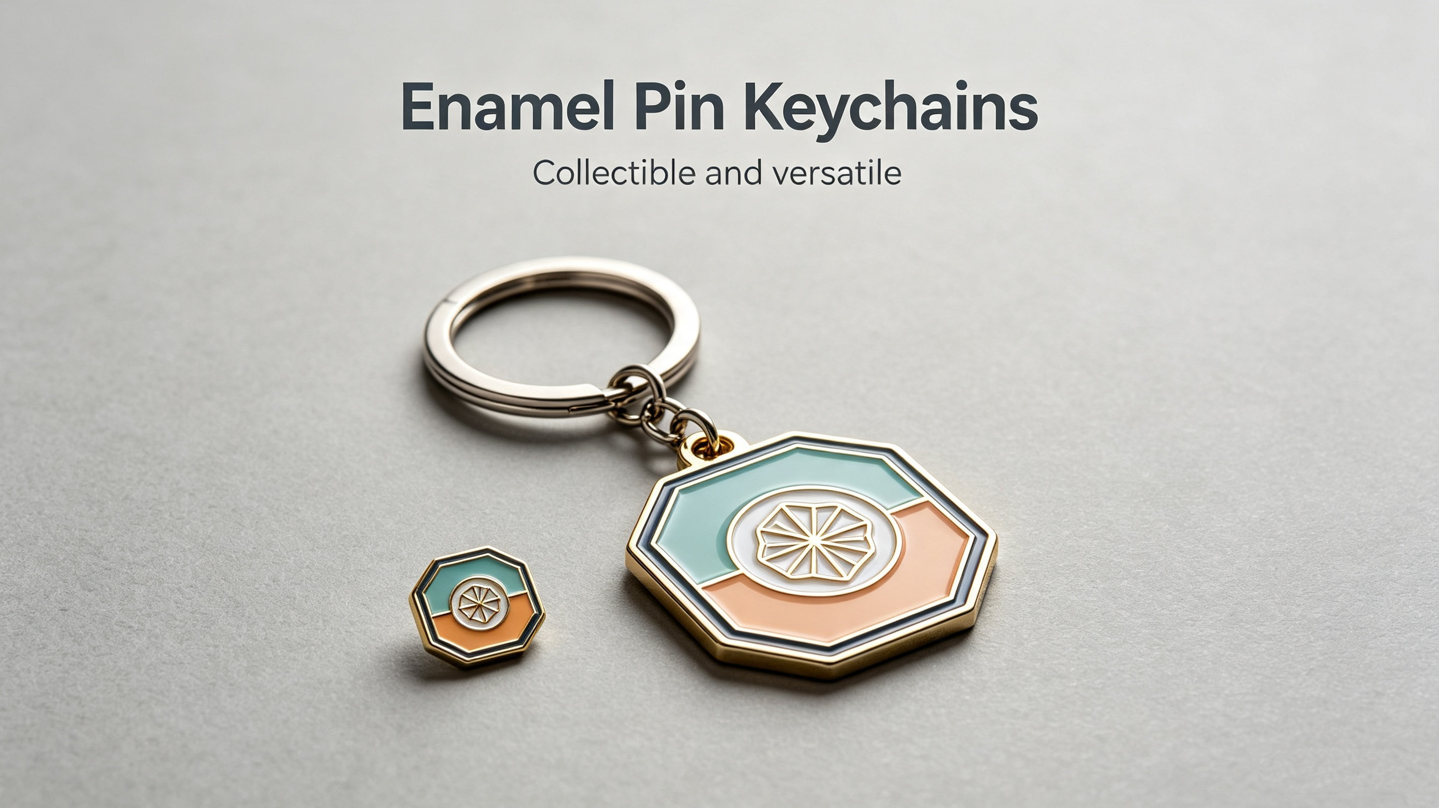 Detachable enamel pin keychain, versatile custom keychain for trade show giveaways and daily use