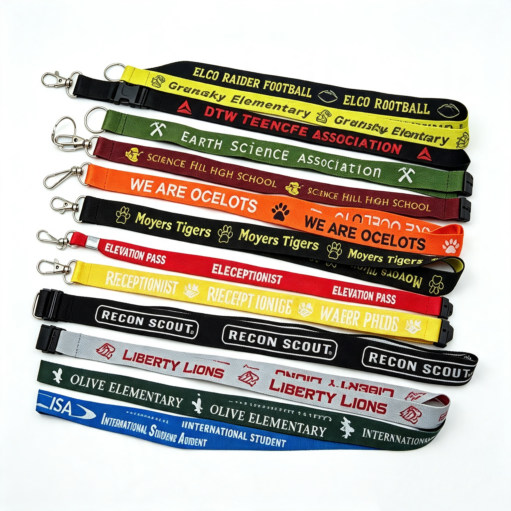Woven lanyard jacquard weave texture by AQ PINS & GIFTS