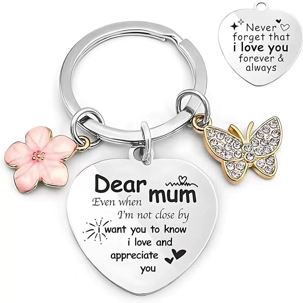 Personalized engraved metal keychain, daily use custom Mother’s Day gift from AQ Pins