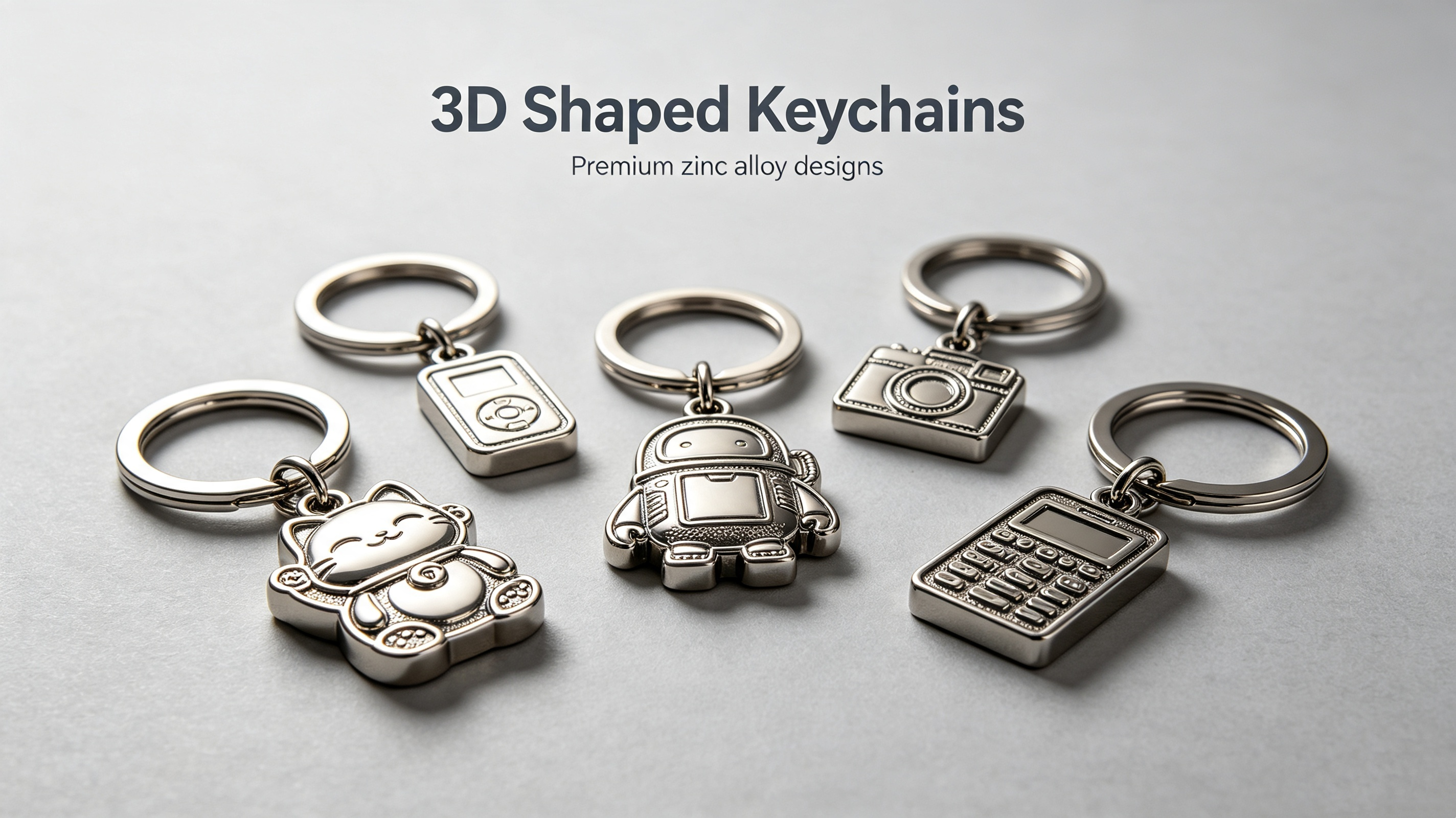Custom 3D shaped keychain with zinc alloy material, unique 3D design for brand promotion and business gifts